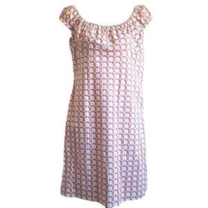 BCBG Paris Dress Cotton Check Off the Shoulder